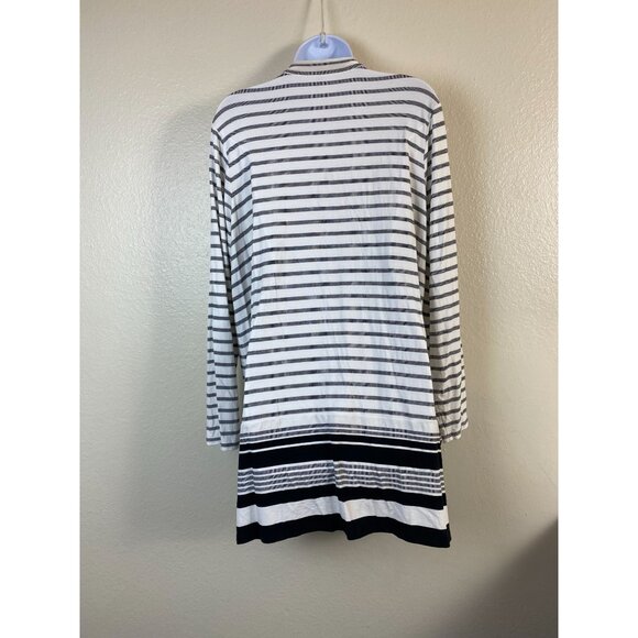 J. Jill Wearever Collection Women Striped Open Front Cardigan Sweater Plus Sz 1X - Picture 15 of 16